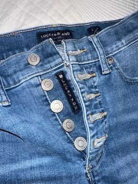 Lucky Brand High-Rise Ankle-Length Button-Fly Jeans — Medium Blue